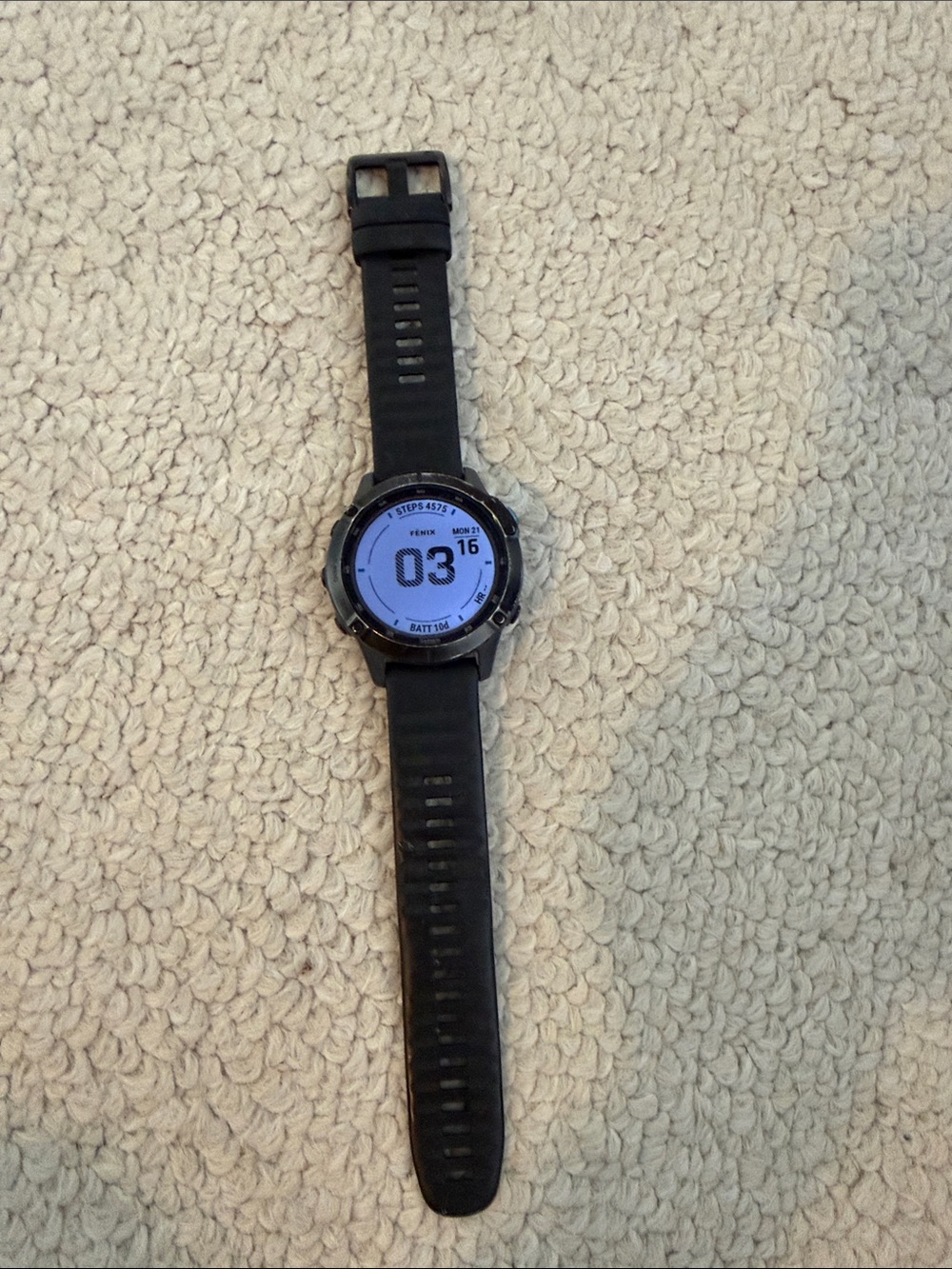 garmin Black GPS Fenix Solar Multisport Smartwatch with Digital Display